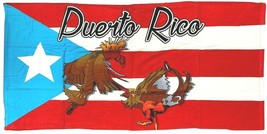 Puerto Rico Beach &amp; Pool Towel &quot;Cockfight&quot; - $18.99