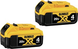 DEWALT 20V MAX* XR Battery, 4.0-Ah, 2-Pack (DCB204-2) - £111.10 GBP