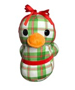 Animal Adventure Red Green Plaid Stuffed Plush Duck with Bow Christmas 1... - $108.61 CAD