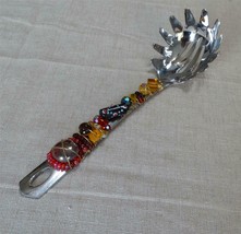 Oneida 1818 Stainless Steel Beaded Slotted Pasta Serving Spoon - £20.68 GBP