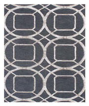 5&#39; X 8&#39; Charcoal Abstract Geometric Hand Tufted Non Skid Area Rug - £332.42 GBP