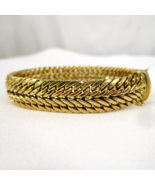 Vintage 14k 585 Italy 14.86 gram Solid Yellow Gold Wide Wheat Link Brace... - $3,371.53 CAD