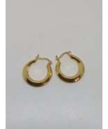 Vintage 14k Yellow Gold Small Hoop Earrings - £113.87 GBP