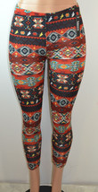 Baslco Tribal Inspired Print High Waist Leggings, Red, One Size - £15.16 GBP