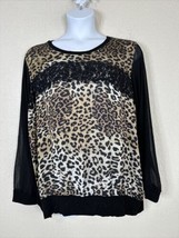 NWT Maurices Womens Plus Size 3 (3X) Animal Print Lace Trim Shirt Long Sleeve - £20.26 GBP