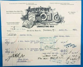 AMERICAN OIL COMPANY (RI) vintage April 28, 1904 invoice on letterhead - £10.24 GBP