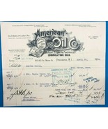 AMERICAN OIL COMPANY (RI) vintage April 28, 1904 invoice on letterhead - £10.08 GBP