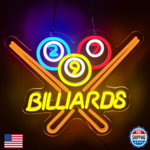 Billiards Neon Sign for Wall Decor Bright Led Neon Light for Business Si... - $56.20