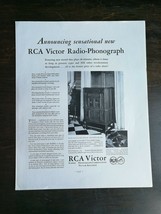 Vintage 1931 RCA Victor Radio-Phonograph Full Page Original Ad - £5.18 GBP