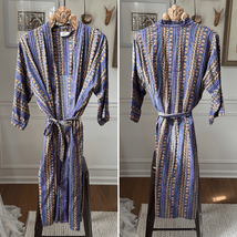 Vintage 90s Jacobson’s Lightweight Tribal Print Robe Purple Green Tan OS... - $536.67 MXN