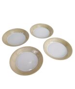 Vintage Set of 4 Fitz &amp; Floyd RONDELET TAUPE Saucer Plates Tan &amp; White c... - $27.87 CAD