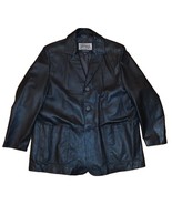 Wilsons Leather Pelle Studio Jacket Men&#39;s XL Long Black Lined - $59.99