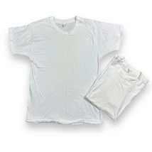 Vintage 80s Fruit of the Loom Thin White Blank Tee Medium Lot Of 2 Singl... - £27.68 GBP