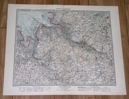 1908 Original Antique Map Of Hamburg And Vicinity / Germany / Scale 1:500.000 - £16.88 GBP