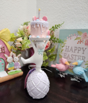 Easter Bunny Rabbit Holding Cake Figurine Figure Decor 11&quot; NEW - $27.99