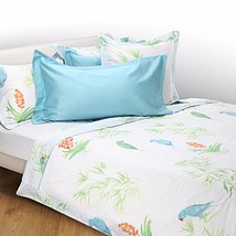 Yves Delorme Triomphe Aqua King Pillowcases Solid Cotton Sateen Lagon 300TC NEW - £83.73 GBP