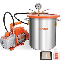 VEVOR 5 Gallon Vacuum Chamber and 3.5 CFM Pump Kit, Tempered Glass Lid Vacuum D - £158.41 GBP
