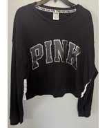 Victorias Secret Pink Logo  Crop Crew  Sweat Shirt Tie Up Sides Small Sz... - €21,53 EUR