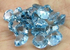 19.2Ct 20pc Lotto Naturale London Topazio Blu Cuore 6X6mm Sfaccettato Gemma - £86.80 GBP