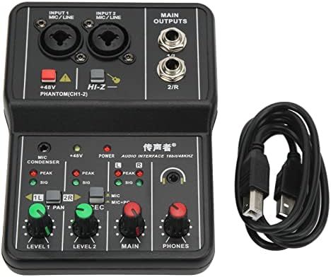 2 Channels Audio Mixer, Mini 2 Channel Audio Dj Mixer Console With 16 Bi... - $41.99