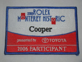 (2006) 33rd MONTEREY HISTORIC - PARTICIPANT Patch - $35.00