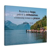Express Your Love Gifts Scripture Canvas Rejoicing in Hope Romans 12:12 Christia - £62.57 GBP