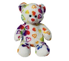 Build-A-Bear Workshop Bear Multi-Color Hearts Bear Plush 18&quot; Valentines Day 2016 - £9.58 GBP