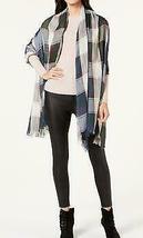 Steve Madden Check Made Plaid Travel Scarf and Wrap, OS/Navy - £15.93 GBP