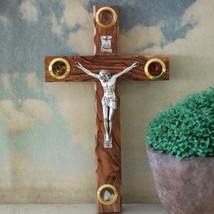11.5&quot; Handmade Wooden Wall Cross Jesus Catholic Crucifix, Olive Wood Cru... - £63.92 GBP