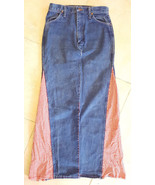 Wrangler Altered Denim Skirt-Handmade-Fabric-Western Hippie Vtg-grateful... - €23,82 EUR
