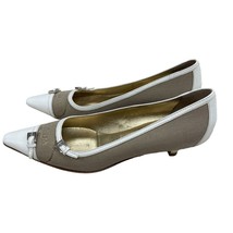 Prada Vero Cuoio Vintage Womens White  Brown Leather Shoes 6 36.5 SKU 1454 - $140.95