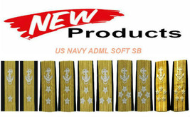 New Us Navy Soft Shoulder Boards 1-5 Stars Admirals Rank Hi Quality Cp Made Pair - £46.36 GBP+