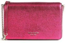 R NWB Kate Spade Spencer Chain Crossbody Wallet Metallic Pink PWR00158 Gift Bag - £71.02 GBP