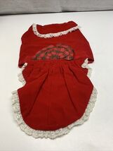 Dog Costume Christmas Dress Red Velvet Bow Razz Pe Taz Size M  - $7.91
