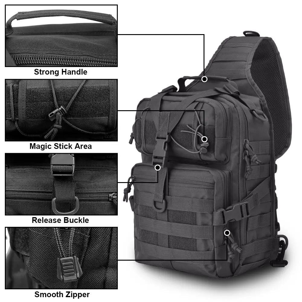 Sporting Men&#39;s A Shoulder Bag Molle Camouflage Sling A Bags Military Hiking Camp - £38.36 GBP
