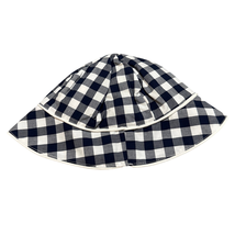 Janie and Jack sun hat blue gingham cotton Size 6-12 months New - $17.82