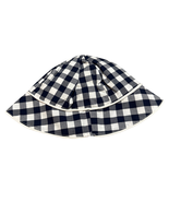 Janie and Jack sun hat blue gingham cotton Size 6-12 months New - $24.36 CAD