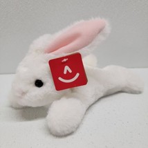 Aurora Schooshie White Bunny Plush 8&quot; Stuffed Animal Beanbag Floppy Toy - Read - £35.01 GBP