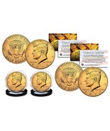 2022 24K GOLD Clad JFK Kennedy Half Dollars 2-Coin Set P&amp;D MINT w/COA &amp; ... - $15.85