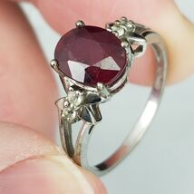 Sterling Silver and garnet ladies ring 925 size 8 vintage ESTATE SALE - $36.99