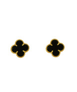 Van Cleef &amp; Arpels Vintage Alhambra 18K Yellow Gold Black Onyx Earrings - $3,100.00