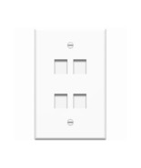 4xem 4XFP04KYWH 4PORT WHITE KEYSTONE WALL PLATE CAT5 CAT6 HDMI USB DISPL... - $25.74 CAD
