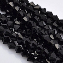 1000 Bulk Beads Faceted Bicone Black Wholesale Beads 4mm Lot Cone - £19.93 GBP