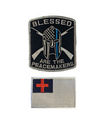 Christian Flag and Thin Blue Line Blessed are the peacemakers spartan patch - £10.17 GBP