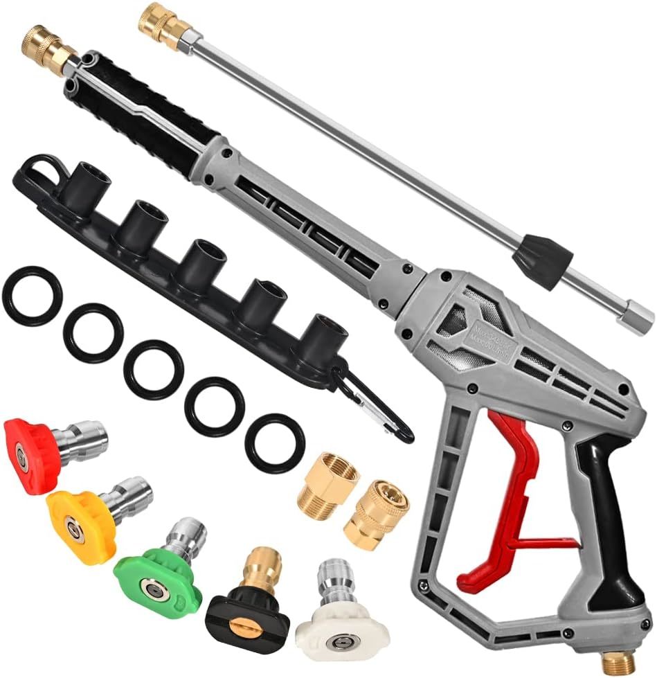 Wxmech Pressure Washer Gun Replacement With Extension Wand 5000 Psi High... - $46.96