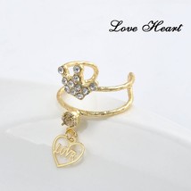 [Jewelry] Queen Princess Tiara Crown Ring Dropping Love Gold Ring for Woman Gift - $7.99