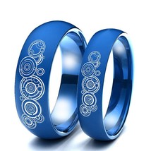 Doctor Who Blue Sky Ladies Couple Of Lovers Ring Set Trendy Stainless Steel Wedd - £8.62 GBP