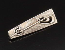 925 Silver - Vintage Textured Modernist Openwork Twist Brooch Pin - BP9762 - $37.68