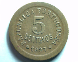 1927 Portugal 5 Centavos Km# 572 Extra Fine Xf Extremely Fine Ef Orig. 99c Ship - $4.00