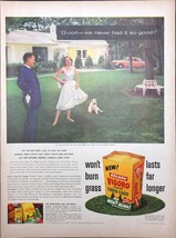 Vintage 1956 Vigoro Lawn Food Print Ad Couple in Yard - £3.90 GBP